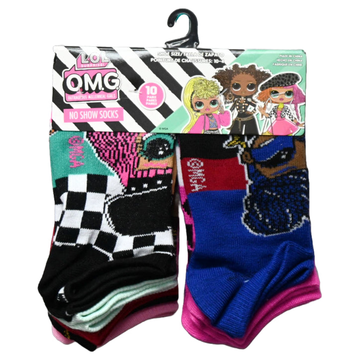 10pk LOL SURPRISE QUEENS NS SOCKS SIZE 6-8 C/P 60