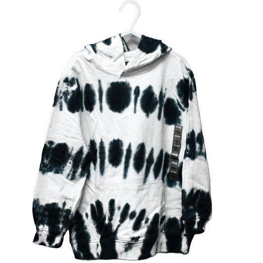 S-XL BOYS BLK/WHT TIE DYE FRENCH TERRY POPOVER HOODIE C/P 24