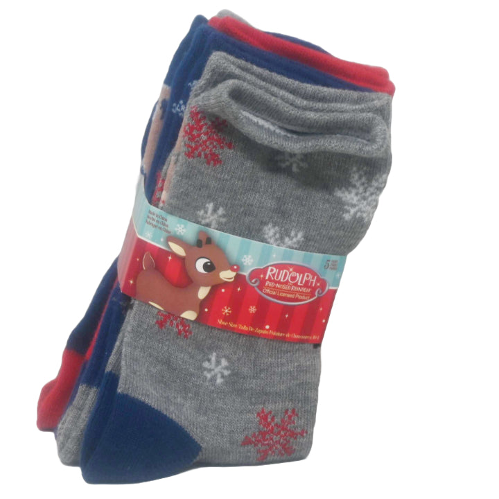 5pk BOYS RUDOLPH UNIQUE FAMILY CREW SOCKS SIZE 6-8 C/P 60