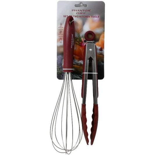 2pc Brg Whisk Tong Set C/P 12 Phantom Chef