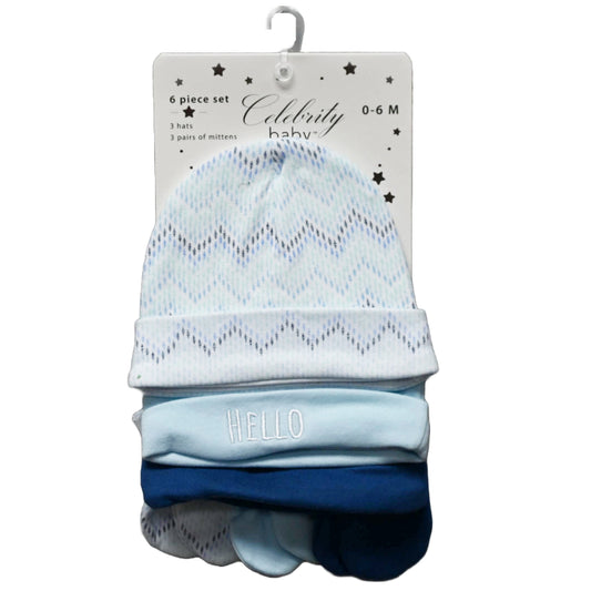 6pc LEVI CAP & MITTEN BABY SET C/P 48