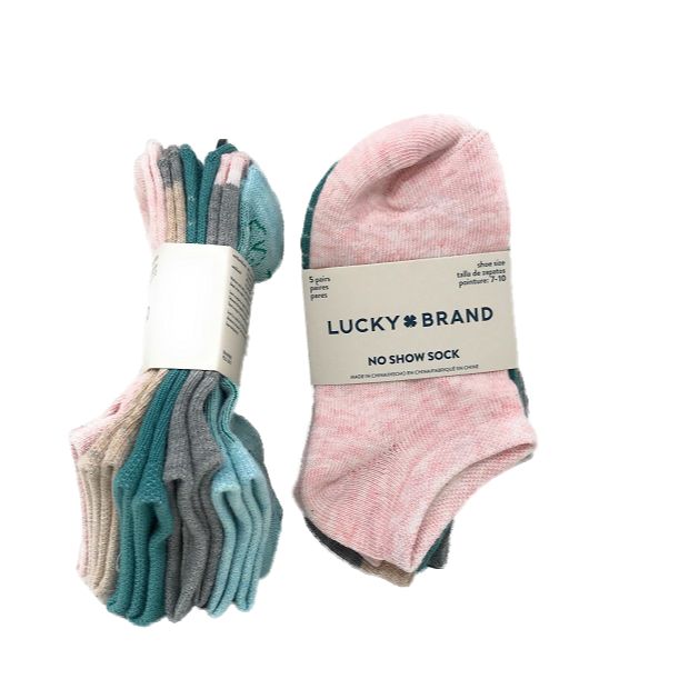 4-6 5PK LUCKY GIRLS POM HEATHERED SOCKS C/P 60