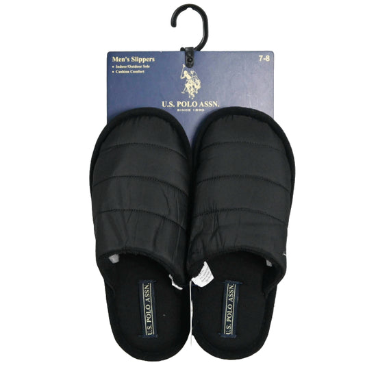U.S. POLO ASSN. BLK MEN SLIPPERS C/P 24