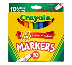 10pk CRAYOLA BROAD LINE MARKERS C/P 24