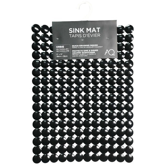 Blk Rect Sink Mat C/P 36