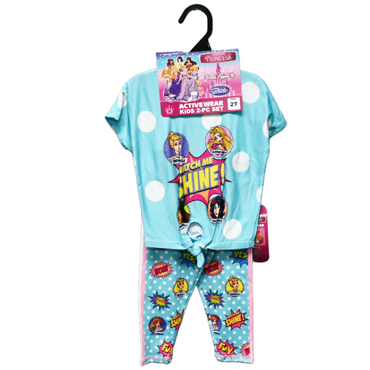 FAIRYTALE PRINCESS TIE FRONT T-SHIRT ACTIVEWEAR SET PIXEL PRINCESS 3-ASST SIZE 2T-4T C/P 48