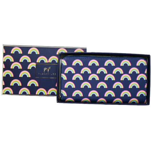 *OUTSIDE OF CA* LRG RAINBOW PRINT ZIPPER WALLET IN GIFT BOX C/P 40