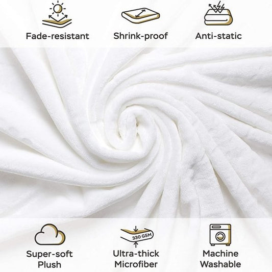 90"x90" SUNSHINE WHITE QUEEN SIZE THROW BLANKET C/P 6