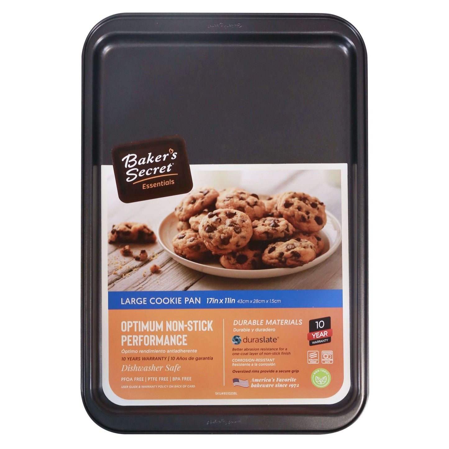 Baker's Secret Large 17in Cookie Pan, Duraslate Non Stick C/P 12