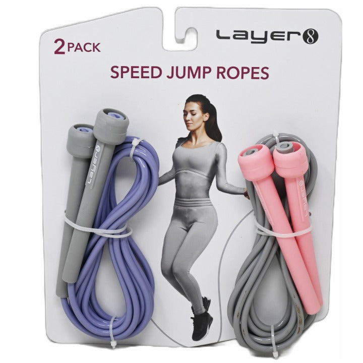 2pk LAVENDER/CORAL SPEED JUMP ROPE C/P 36