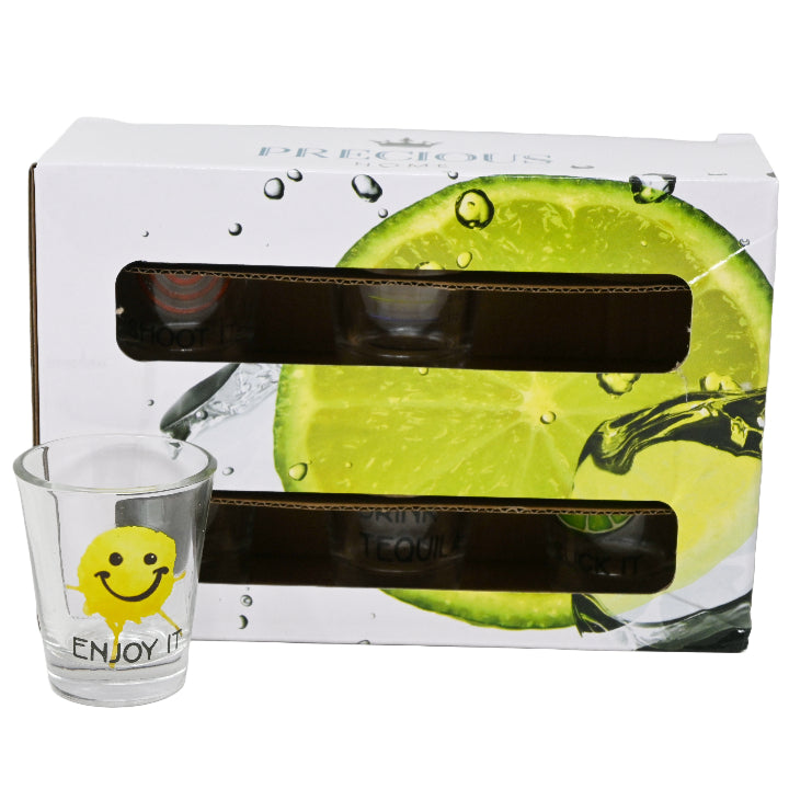 6pc 1.7oz DRINKING MANUAL SHOT GLASS SET C/P 12