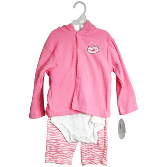 3pc Inf Pnk Hrt Baby Clothing Set C/P 12 Kristen Hanah