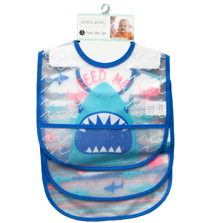 3pk SHARK PEVA BIBS C/P 48