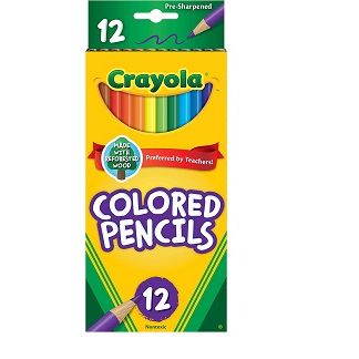 12ct CRAYOLA LONG COLOR PENCIL C/P 48