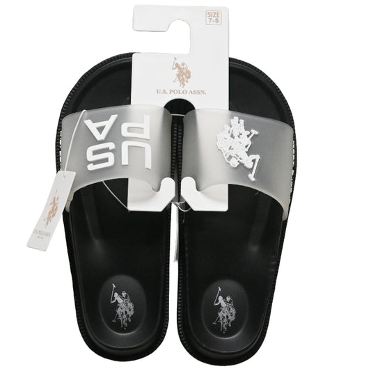 U.S. POLO ASSN. LADIES BLK/CLEAR SANDALS C/P 24