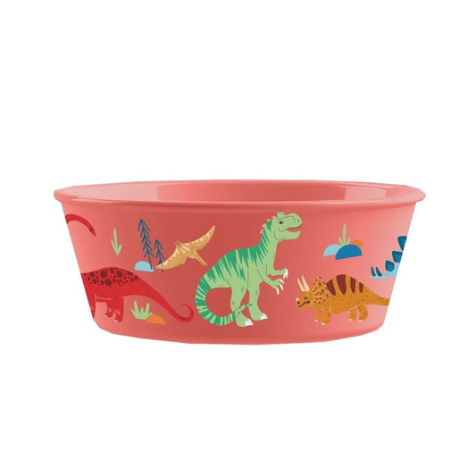 4.9" Round Kids Bowl - Dino Red C/P 6