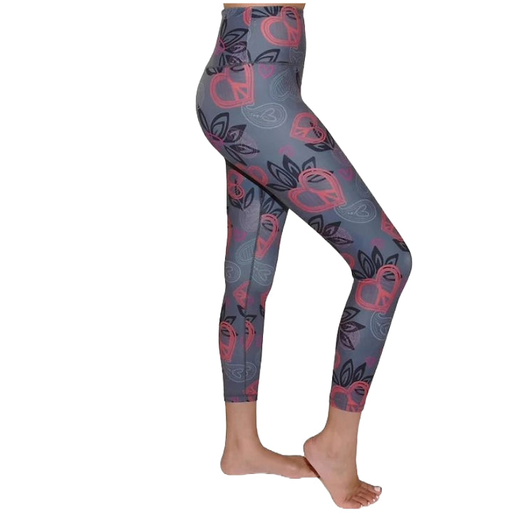 S-XL PURPLE PEACE AND BLISS PRINTED YOGA PANTS C/P 72