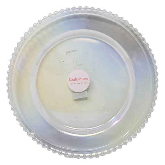 12" Glass Plate Clear Luster Hobnail H C/P 6