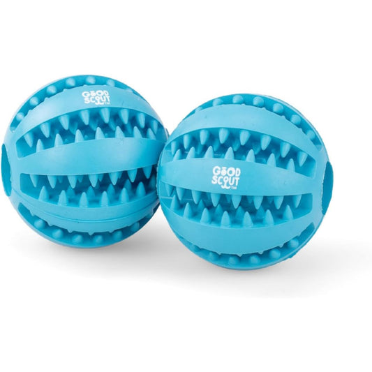 2pk BLUE RUBBER DENTAL BALL PET TOY C/P 50