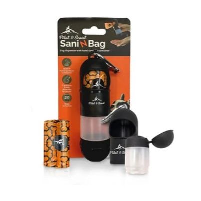 BLK/ORANGE PET SANI-N-BAG POO BAGS C/P 12