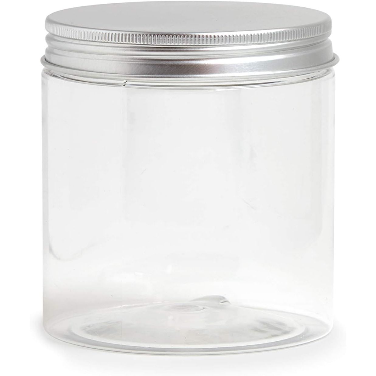 8oz PLASTIC JAR W/SILVER LID C/P 240