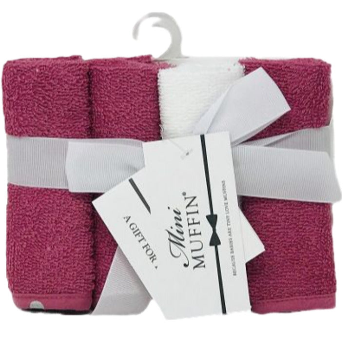 4 Pack WashCloths DK Pink & White C/P 36