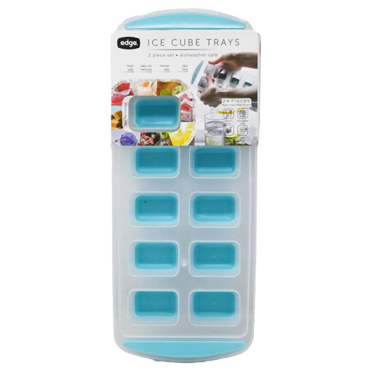 Edge 2pk Silicone Ice Cube Tray Jumbo Square Teal C/P 12