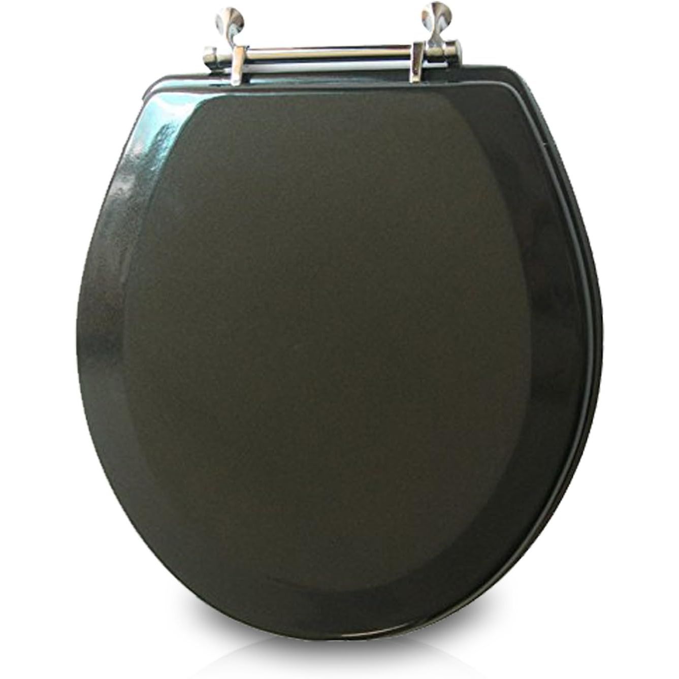 *OUTSIDE OF CA*Toilet Seat Premium MDF Black with Metal Hinges C/P 6