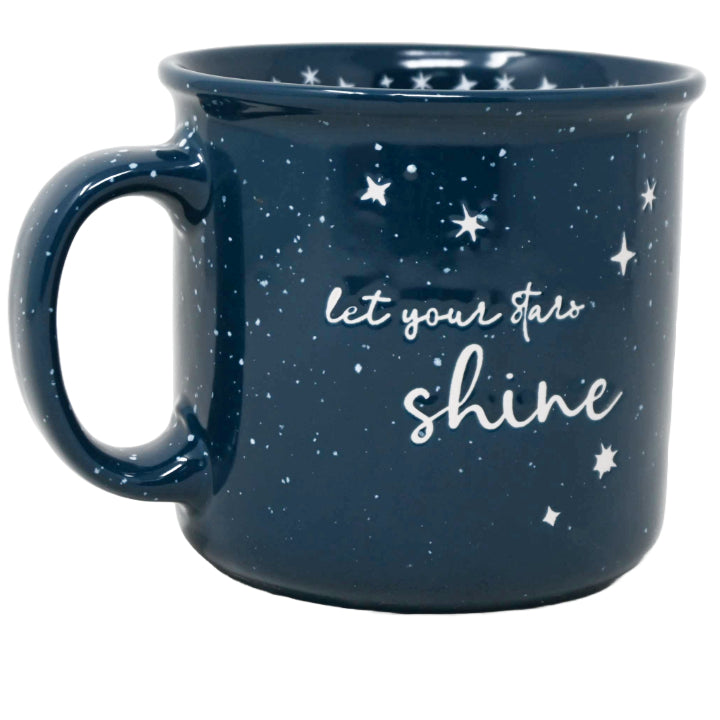 Navy Speckled "Let Your Stars Shine" Camper Mug C/P 36