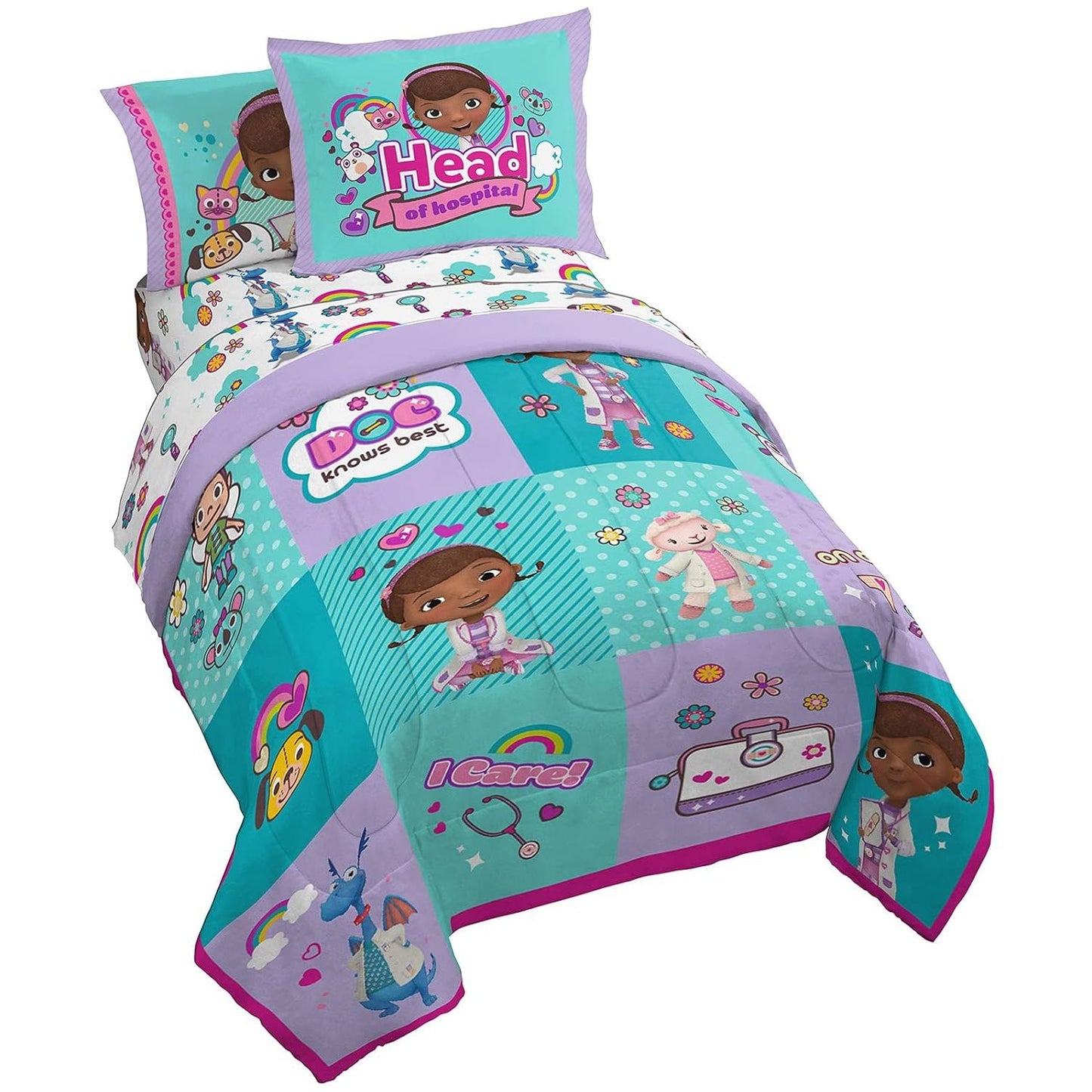 5pc Twin Doc Mcstuffins Disney Bedding and Sheet Set C/P 4