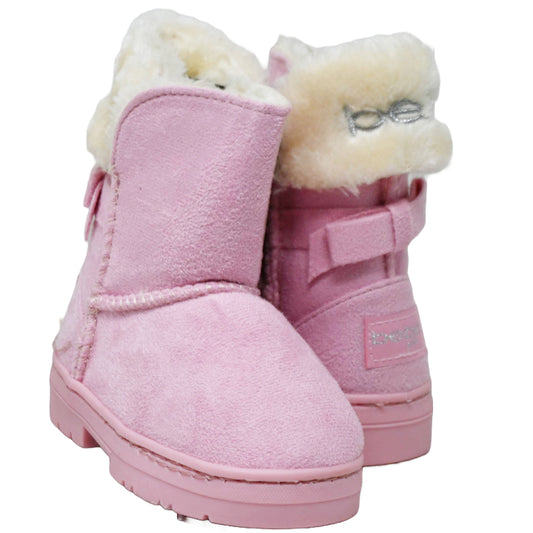 LT PINK BEBE TODDLER GIRLS WINTER BOOT W/BOW & BEBE LUREX 6-ASST SIZE 5-10 C/P 12
