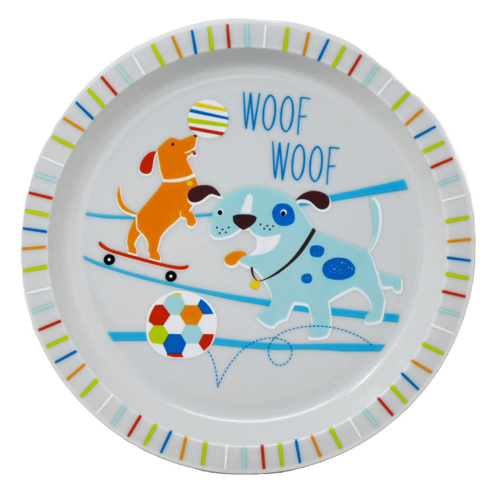 8.2" Kids Rimmed Plate - Dog Print C/P 12