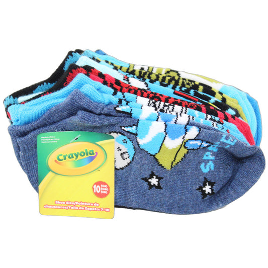 10pk CRAYOLA SPACED OUT NS SOCKS SIZE 4-6 C/P 60