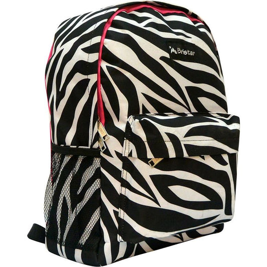 BLACK/WHITE ZEBRA PRINT BACKPACK C/P 24