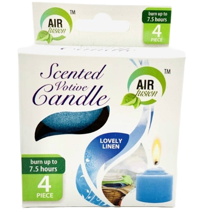 4pk "AS IS" VOTIVE CANDLE -LINEN C/P 24