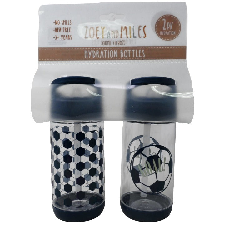 Kids 2pk Soccer Bottle C/P 12 Zoey & Miles