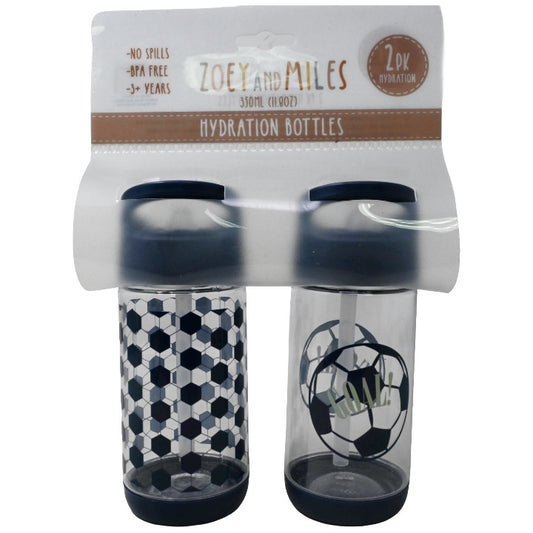 Kids 2pk Soccer Bottle C/P 12 Zoey & Miles
