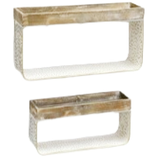 2pc Wall Shelves Ivory Perforated C/P 4