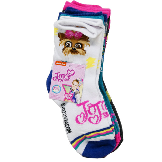 5pk JOJO LOVE YOURSELF CREW SOCKS SIZE 6-8 C/P 60