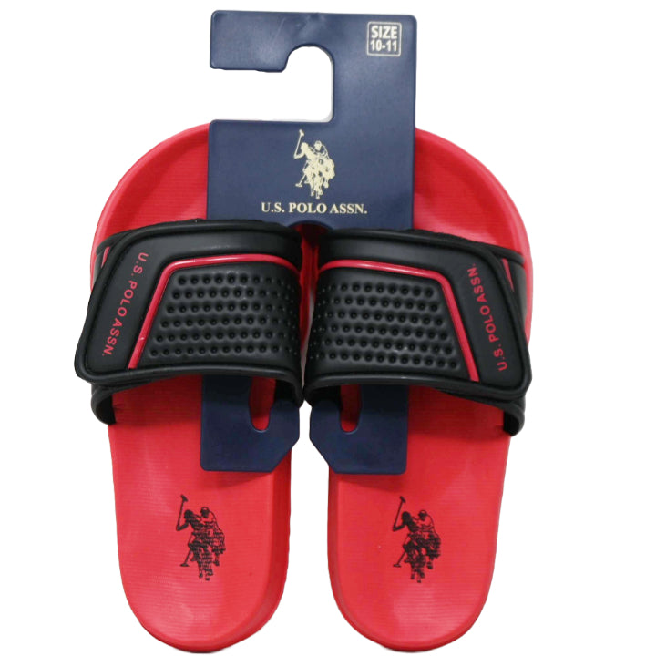 BLK/RED BOYS SANDALS SIZE 10-4 U.S. POLO ASSN. C/P 24