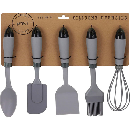 5pk Grey Silicone Utensil Set C/P 48