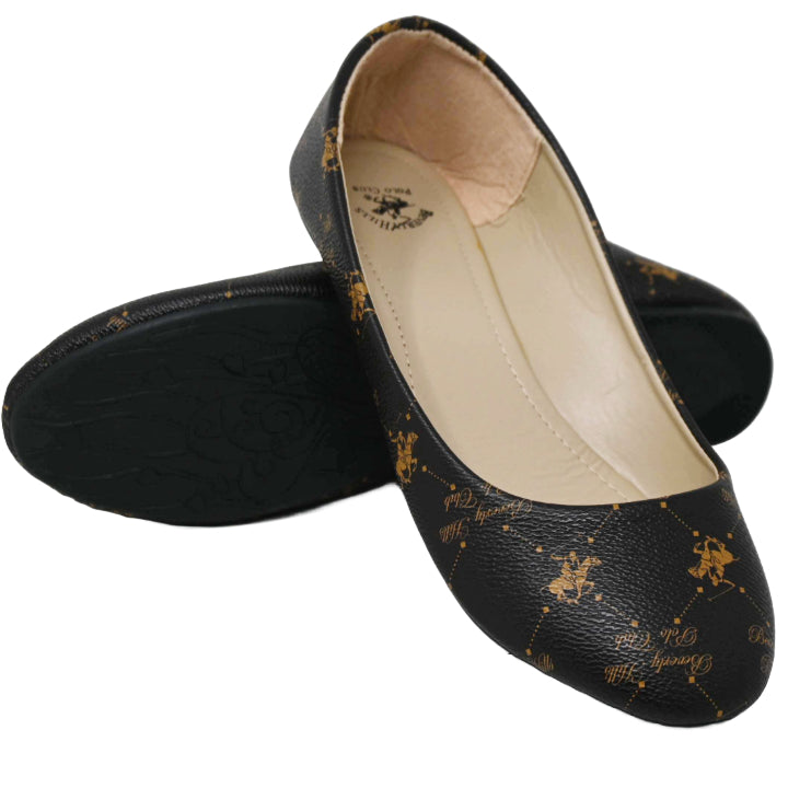 BHPC BROWN PRINTED FLAT SHOES ASST SIZE C/P 36