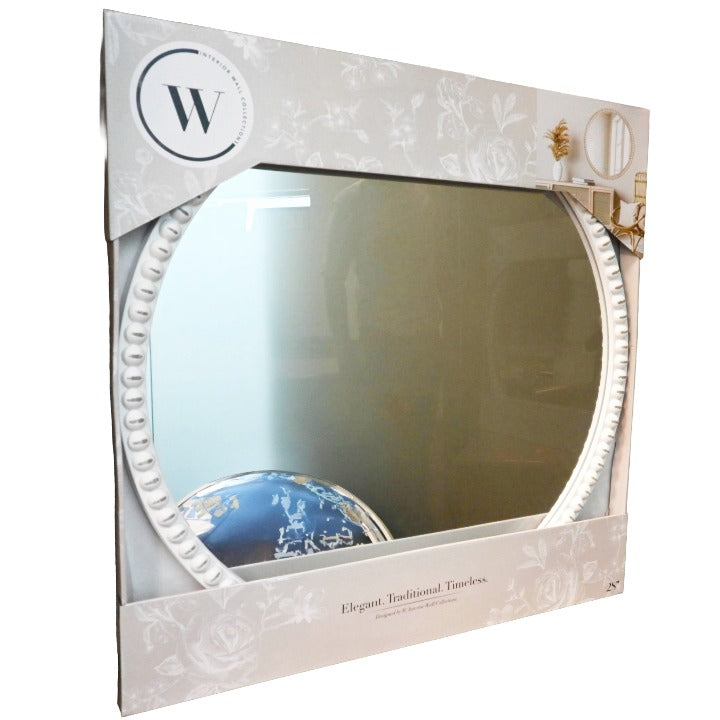28" Wood Beaded Mirror C/P 3