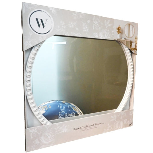 28" Wood Beaded Mirror C/P 3