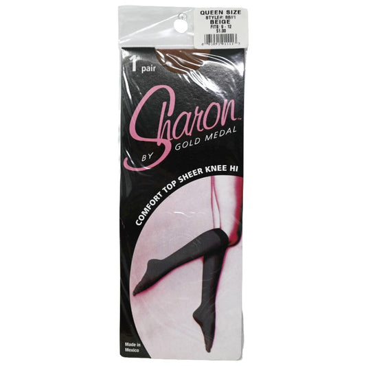 Ladies Beige Queen 1 pair Sheer Panty Hose SHARON C/P 60