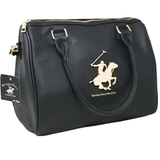 BHPC BLACK SATCHEL HANDBAG W/TOP ZIPPER C/P 12