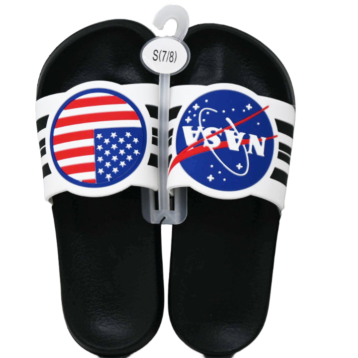 NASA MENS SANDALS WHT BLK C/P 12