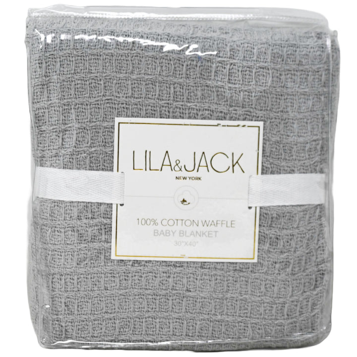 1pc 30x40" Cotton Waffle Blanket - Grey C/P 48