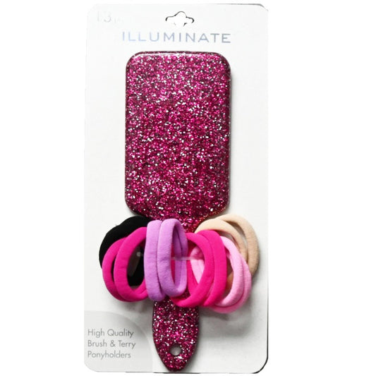 13PC SET PADDLE HAIRBRUSH AND 12PC ASST PONY TAIL HOLDERS C/P 72