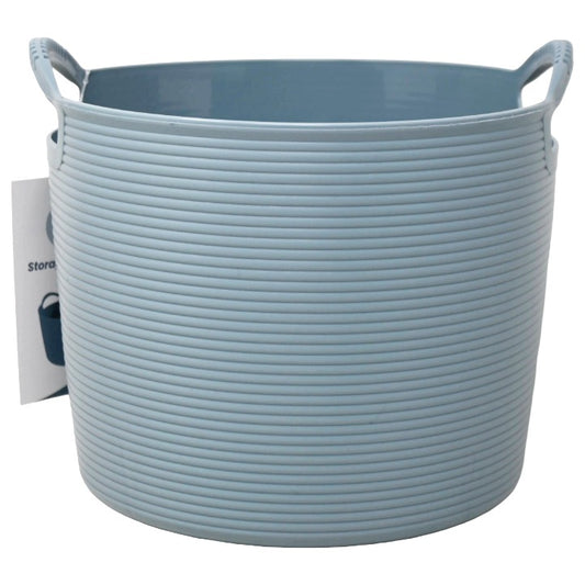 5.2ltr Navy Storage Basket Round C/P 12